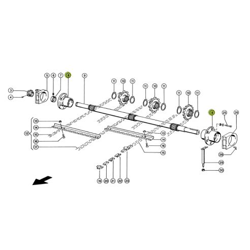 6303502 - SUPPORT, Upper shaft for Claas Lexion...
