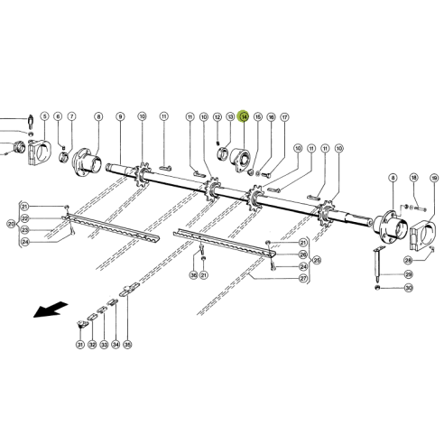6303571 - Bearing unit for Claas Lexion combine
