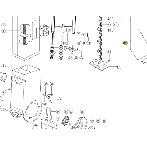 6011980 - Elevator chain assy for Claas Lexion combine 601198